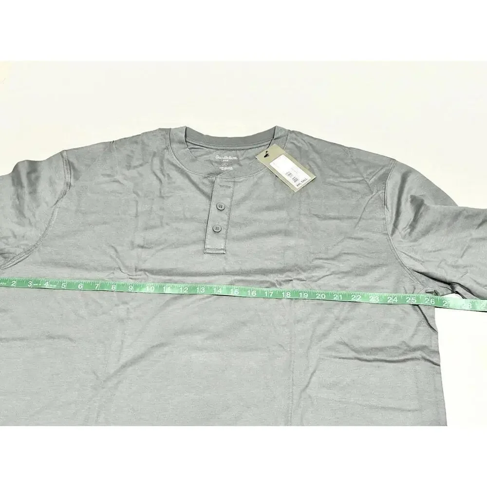 NEW Goodfellow & Co Men's T-Shirt Long Sleeve Gray Button Front XXL Tall NWT - Picture 6 of 9